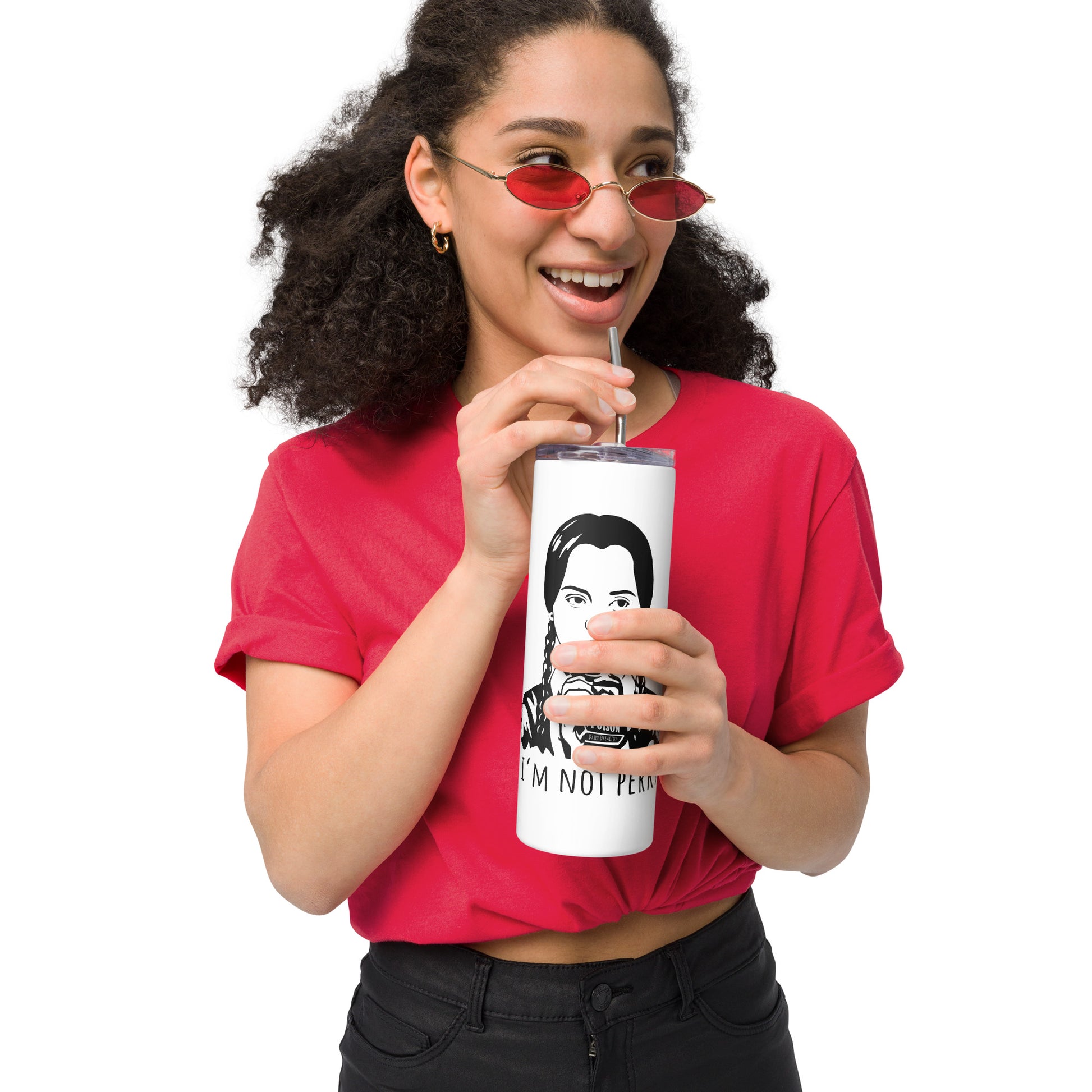 I'm Not Perky Wednesday Addams Family stainless steel tumbler