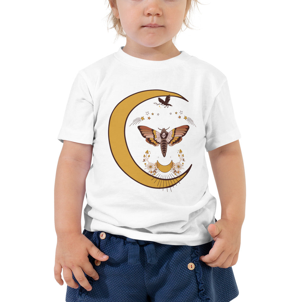 "Moon Moth" Toddler Short Sleeve tee, white shirt