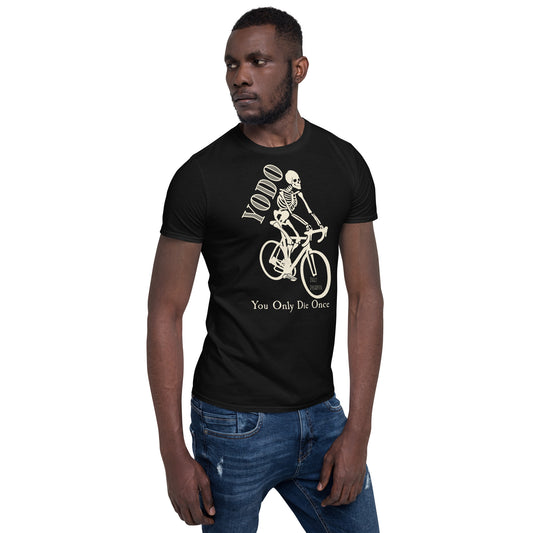 black "YODO" You Only Die Once Short-Sleeve Men's T-shirt from Daily Dreadful