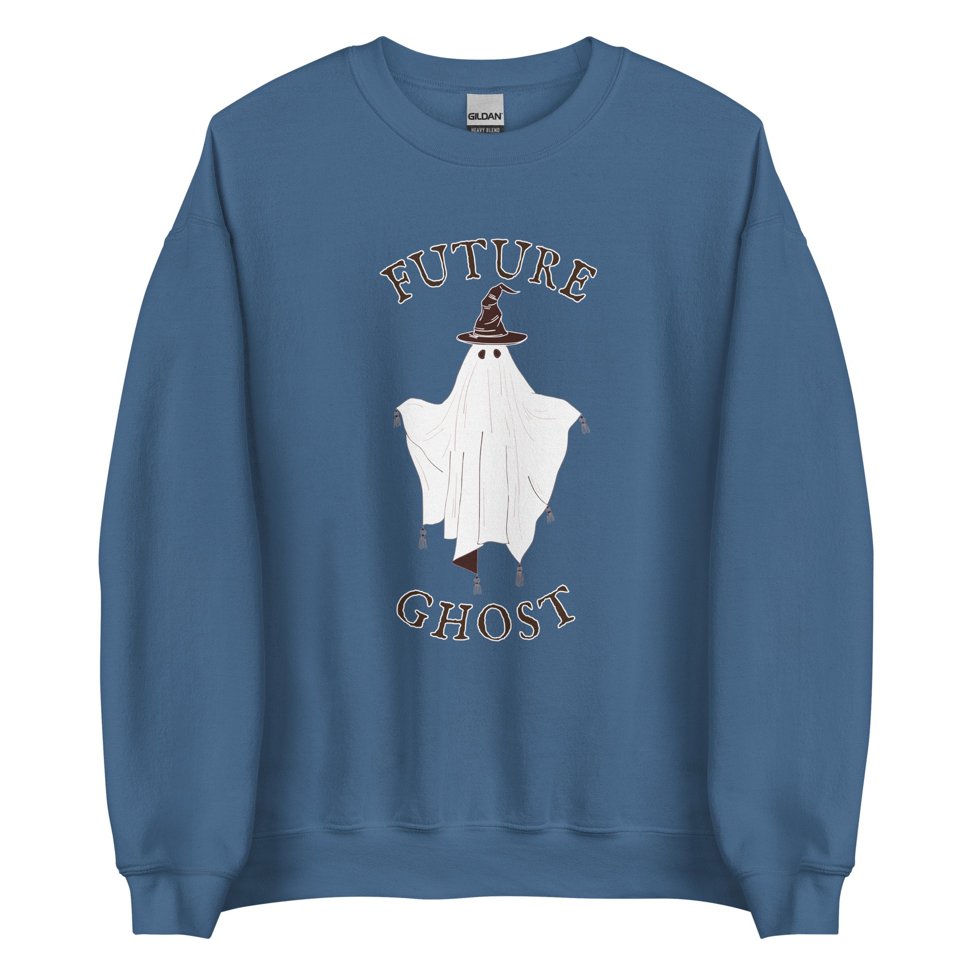 indigo blue unisex future ghost sweatshirt