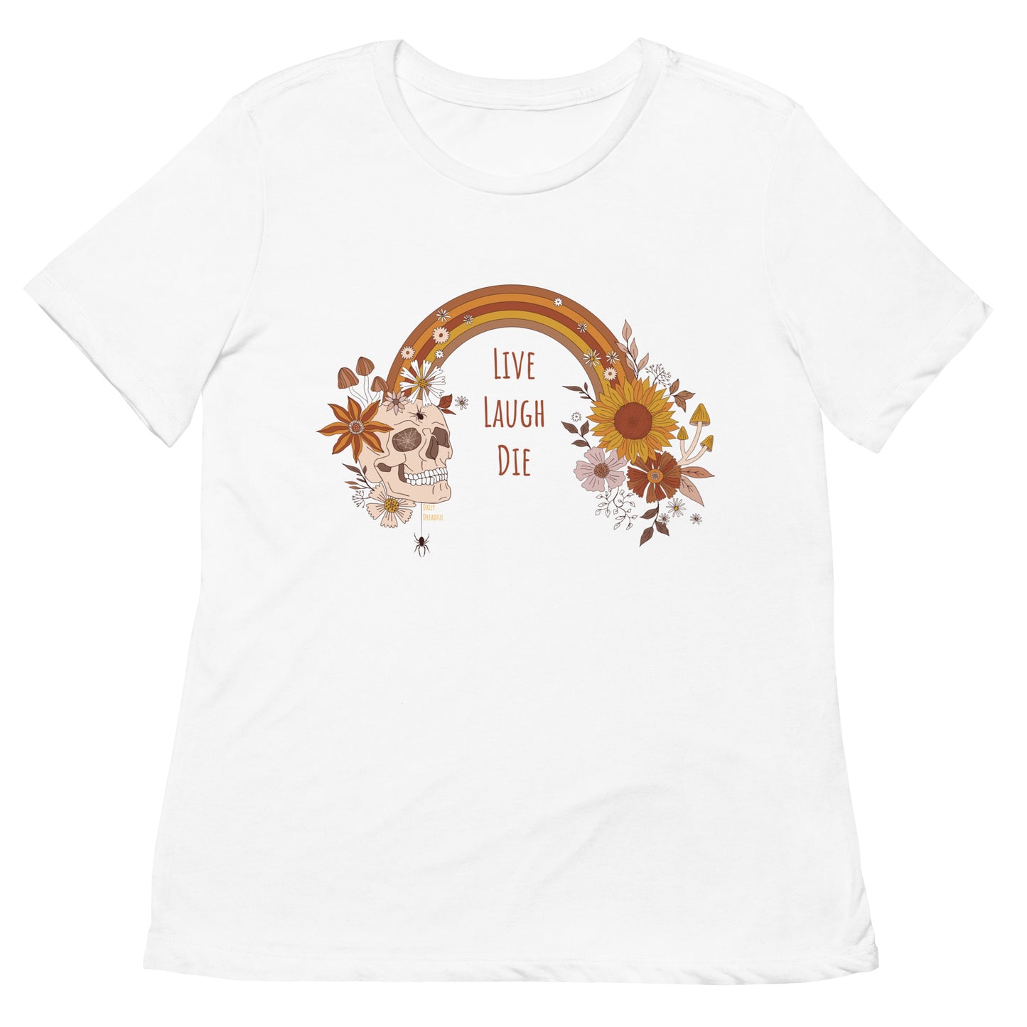 "Live, Laugh, Die" relaxed tri-blend t-shirt, white colored tee