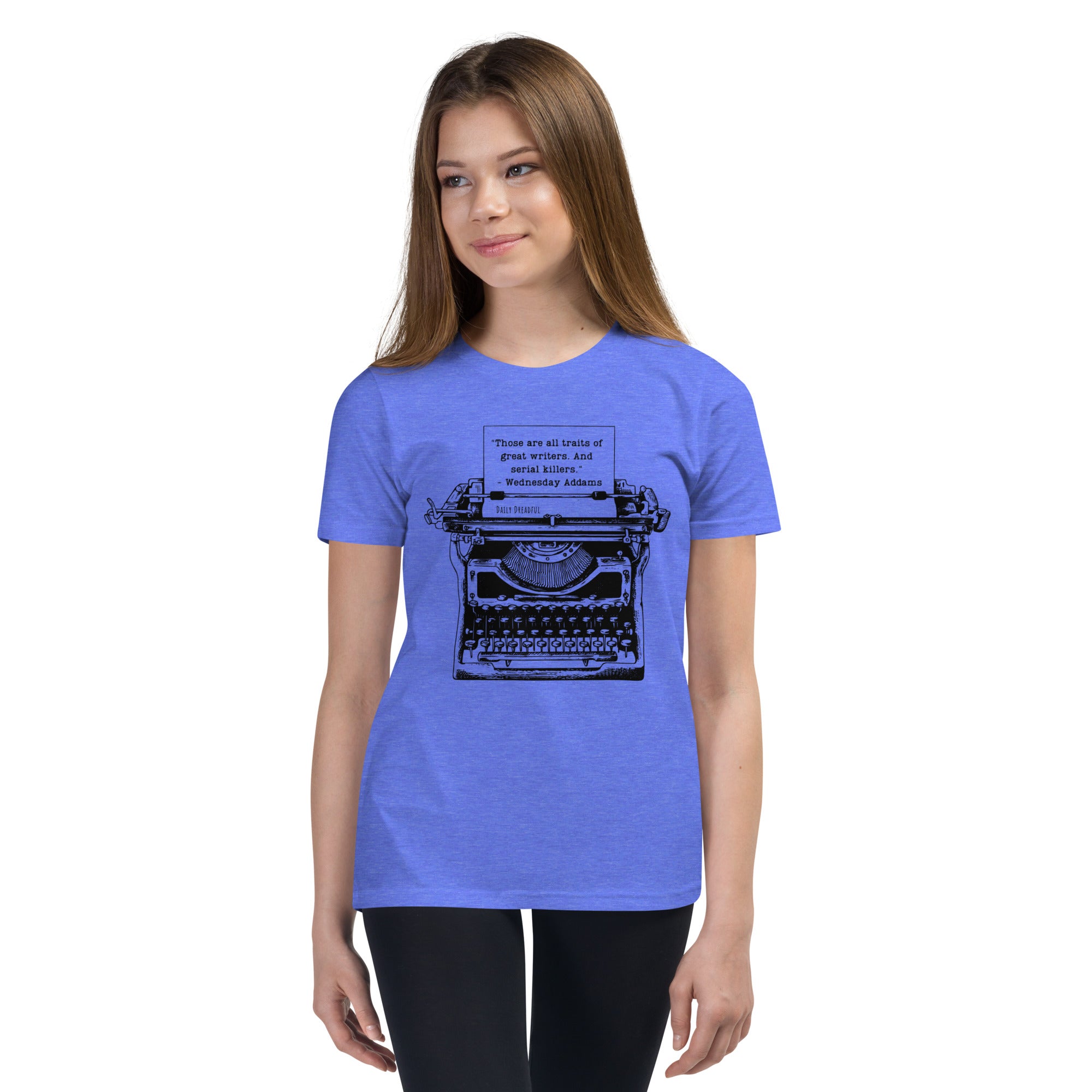 Wednesday Addams Typewriter Youth Short Sleeve T-Shirt