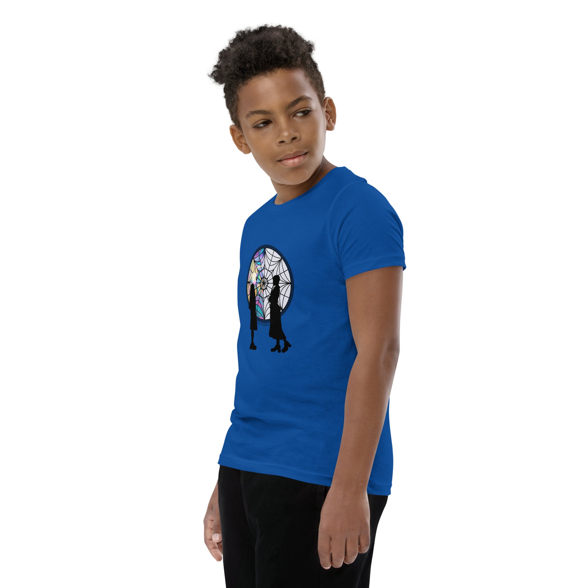 true royal "Wednesday Addams and Enid" Youth Short Sleeve T-Shirt from Daily Dreadful